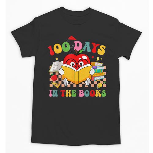 Groovy 100 Days In The Books Reading 100th Day Of School Unisex T-Shirt - Bookorys DE