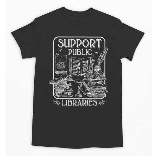 Groovy Support Your Local Library Book Reader Lover Bookworm Unisex T-Shirt - Bookorys