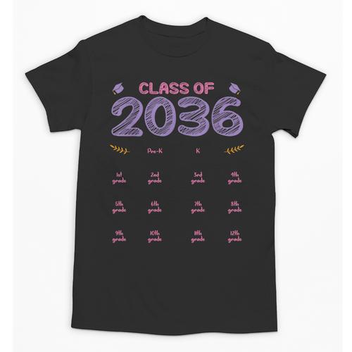 Grow With Me Graduation First Day Of School Class Of 2036 Unisex T-Shirt - Best Gift Smart