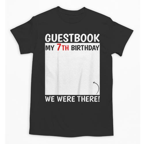 Guestbook 7th Birthday 7 Year Old Born 2018 Bday Unisex T-Shirt - Bookorys DE
