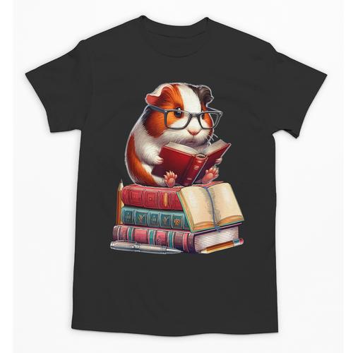 Guinea Pig Reading Books Matching Bookworm Readers Librarian Unisex T-Shirt - Bookorys