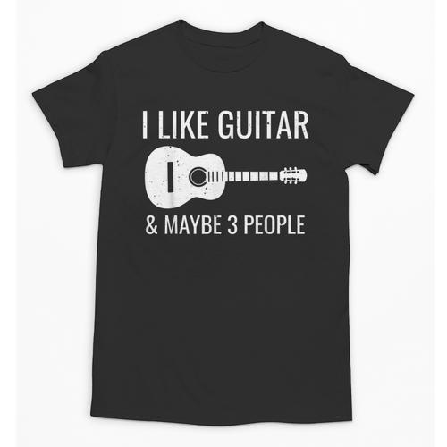 I Like Guitar & Maybe 3 People Music Introvert Guitar Unisex T-Shirt - Raresse