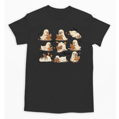 Halloween Ghost Book Lover Unisex T-Shirt - Bookorys UK