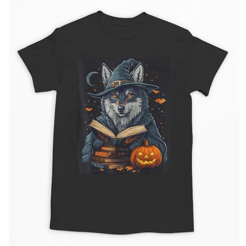 Halloween Girls Boys Cute Wolf Book Pumpkin Kids Halloween Unisex T-Shirt - Bookorys AU