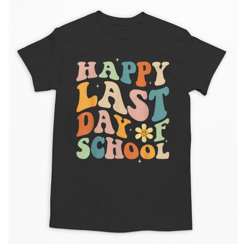 Happy Last Day Of School Groovy Teacher Student Graduation Unisex T-Shirt - Best Gift Smart