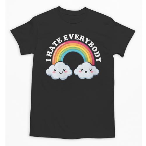 I Hate Everybody Rainbow Sarcastic Grumpy Introvert Unisex T-Shirt - Raresse