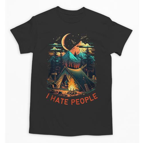 I Hate People Id Rather Be Camping Sarcastic Introvert Unisex T-Shirt - Raresse