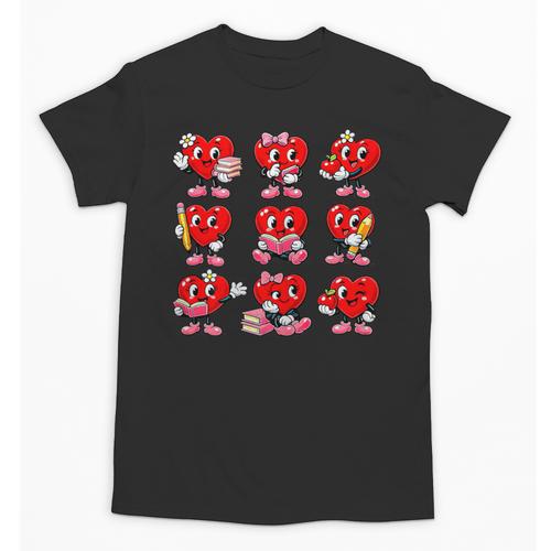 Heart Reading Books Valentine’s Day Girl And Boy Book Lovers Unisex T-Shirt - Bookorys