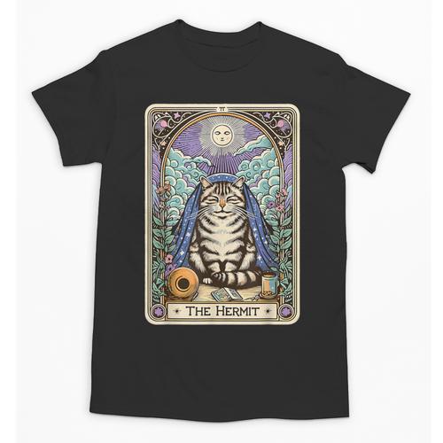 The Hermit Cat Tarot Card Introvert By Georgi Unisex T-Shirt - Raresse