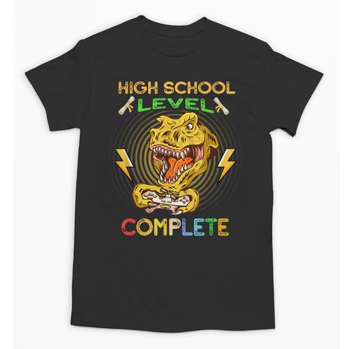 High School Level Complete Gamer Graduation Dinosaur 2021 Unisex T-Shirt - Best Gift Smart