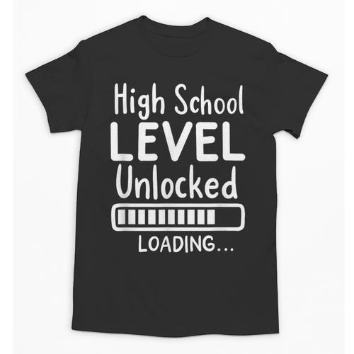 High School Level Unlocked Gamer Graduation Apparel Unisex T-Shirt - Best Gift Smart