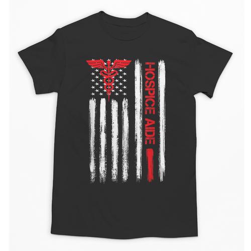 Hospice Aide American Flag Nurses Graduation Medical Unisex T-Shirt - Best Gift Smart