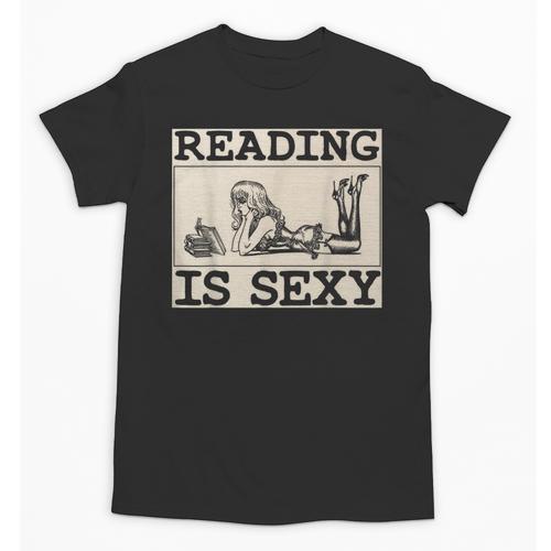 Hot Pin Up Girl Comic Book Vintage Reading Is Sexy Unisex T-Shirt - Bookorys