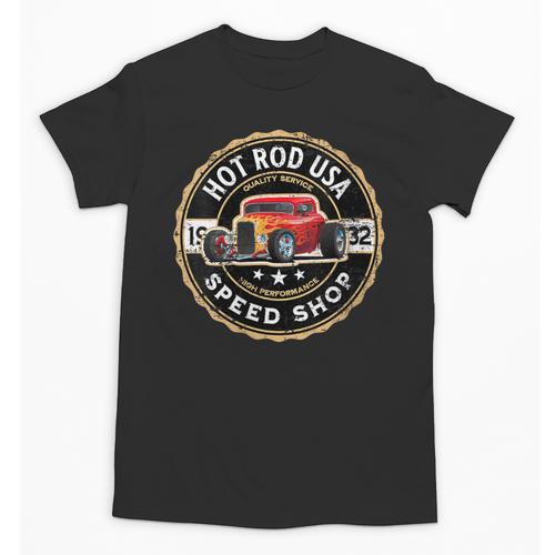 Hotrod Custom Car Automotive Nostalgia Distressed Unisex T-Shirt - Figerry