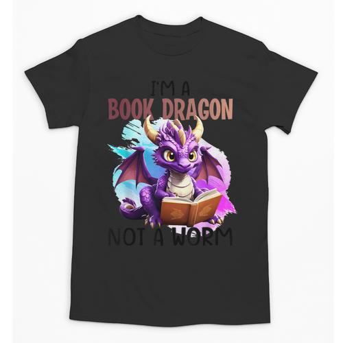 I'm A Book Dragon Not A Worm Unisex T-Shirt - Bookorys UK