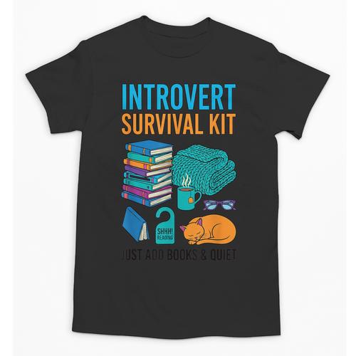Introvert Book Lover Introvert Survival Kit Unisex T-Shirt - Raresse