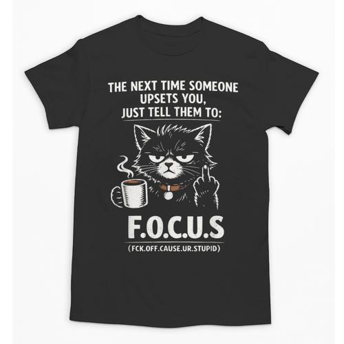 Introvert Cat Coffee Sarcastic Dark Humor Focus Meme Graphic Unisex T-Shirt - Raresse