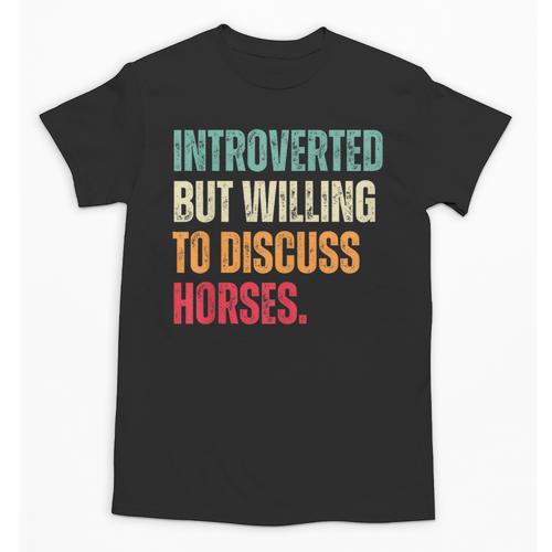 Introvert Cute Horse Lover Horse Riding Equestrian Unisex T-Shirt - Raresse