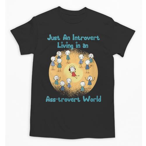 Introvert Extrovert Cartoon In Asstrovert World Unisex T-Shirt - Raresse