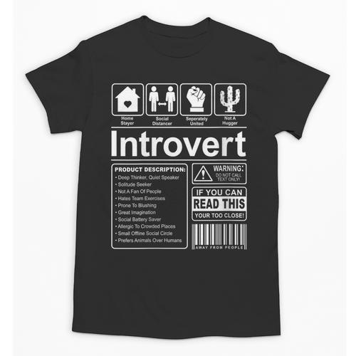 Introvert Label Antisocial Loner Socially Awkward Unisex T-Shirt - Raresse