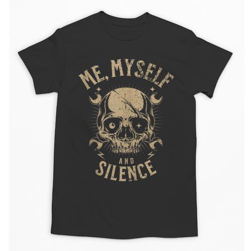 Introvert Relaxation Me Myself And Silence Skull Mechanic Unisex T-Shirt - Raresse