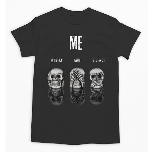 Introvert Relaxation Me Myself And Silence Skulls Unisex T-Shirt - Raresse