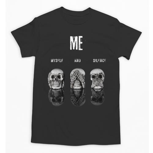 Introvert Relaxation Me Myself And Silence Skulls Unisex T-Shirt - Raresse