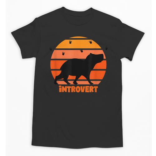 Introvert Retro Sunset Capybara Tee Unisex T-Shirt - Raresse