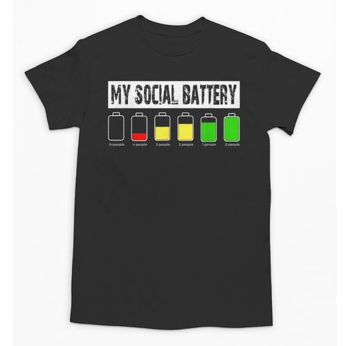 Introvert My Social Battery Low Level Graphic Unisex T-Shirt - Raresse