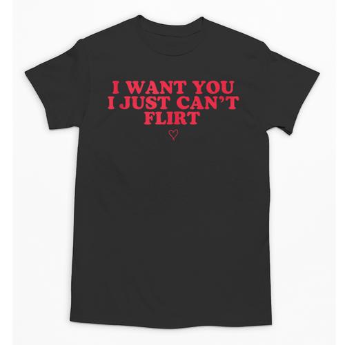 Introvert Valentines Day I Want You I Just Can't Flirt Unisex T-Shirt - Raresse