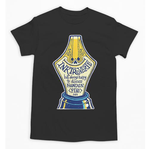 Introverted Fountain Pen Enthusiast Smiling Face Unisex T-Shirt - Raresse