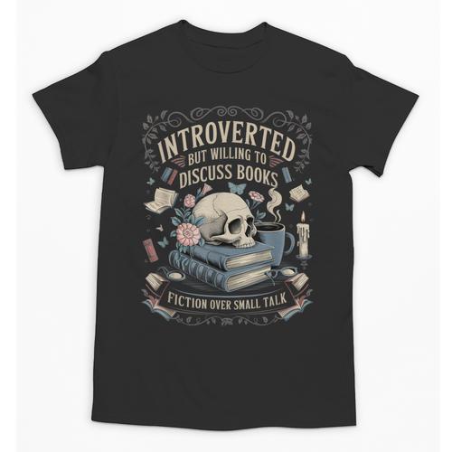 Introverted But Willing To Discuss Books Club Cozy Aesthetic Unisex T-Shirt - Bookorys