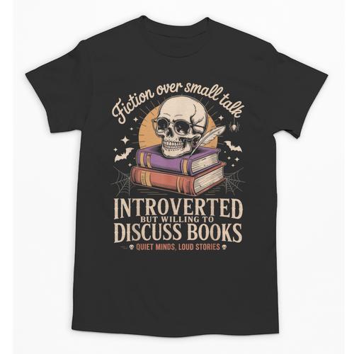 Introverted But Willing To Discuss Books Cozy Aesthetic Unisex T-Shirt - Bookorys DE