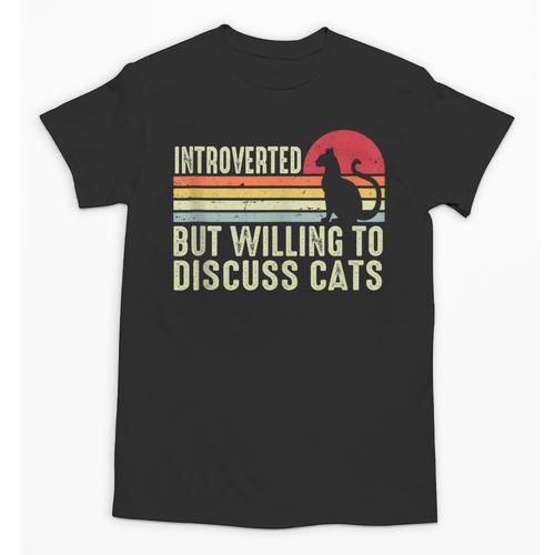 Introverted But Willing To Discuss Cats Kitten Pet Lover Unisex T-Shirt - Raresse