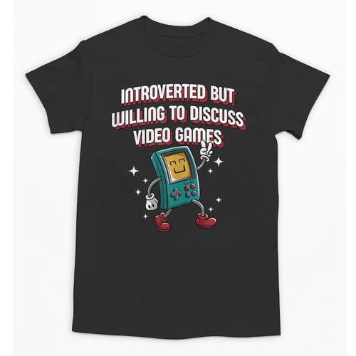 Introverted But Willing To Discuss Video Games Introvert Unisex T-Shirt - Raresse