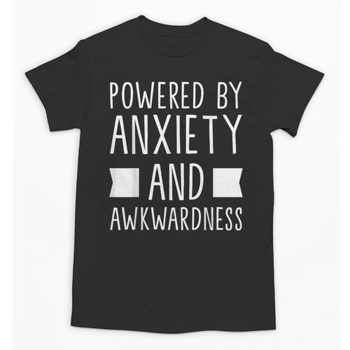 Introverts Social Anxiety Powered By Anxiety And Awkwardness Unisex T-Shirt - Raresse