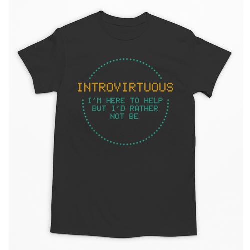 Introvirtuous Retro Pixel Funny Introvert Quote Unisex T-Shirt - Raresse
