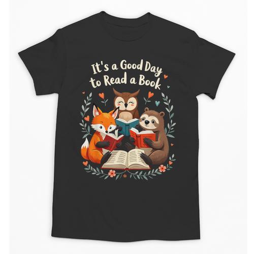 Its A Good Day To Read Book Cute Fox Sloth Owl Novel Reading Unisex T-Shirt - Bookorys