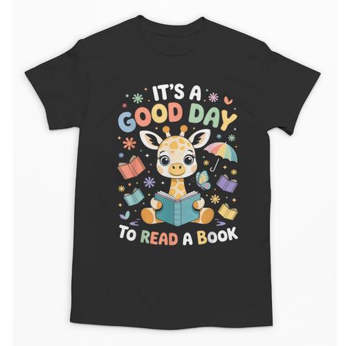 It's a Good Day To Read a Book Cute Giraffe Unisex T-Shirt - Bookorys
