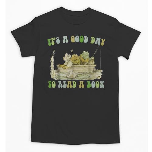 It's A Good Day To Read A Book Shirt Frog Reading Book Unisex T-Shirt - Bookorys CA