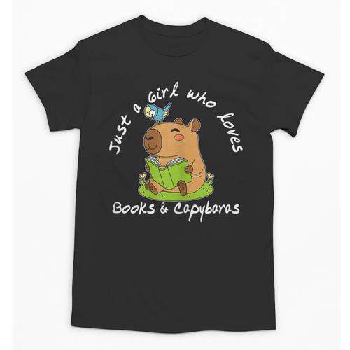 Just a Girl Who Loves Books And Capybaras Unisex T-Shirt - Bookorys UK