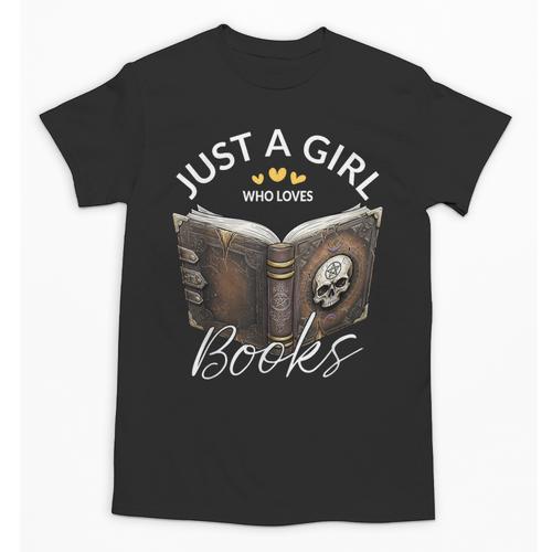 Just A Girl Who Loves Books Witchcraft Spell Book Halloween Unisex T-Shirt - Bookorys CA