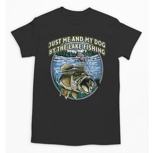 Just Let Me And My Dog By Lake Fishing Introvert Lifestyle Unisex T-Shirt - Raresse