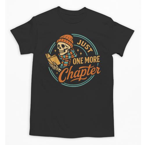 Just One More Chapter Skeleton Reading Book Scaft Beanie Unisex T-Shirt - Bookorys AU