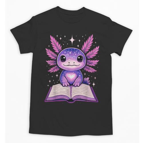 Kawaii Axolotl Cute Axolotls Reading Book Unisex T-Shirt - Bookorys DE