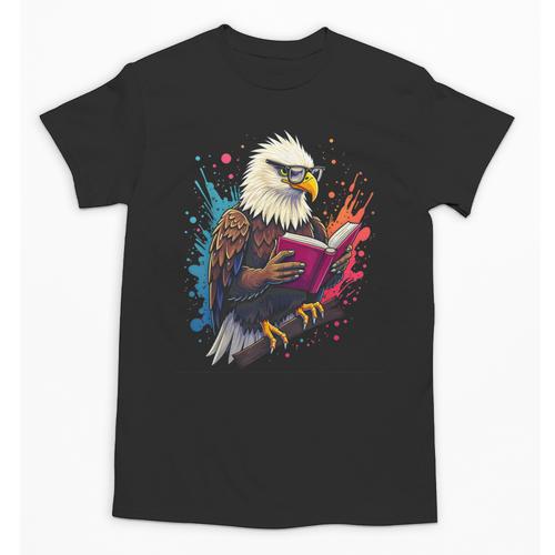 Kawaii Eagle Reads Book Reading Library Book Bookworm Unisex T-Shirt - Bookorys