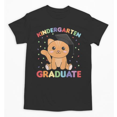 Kids Kindergarten Graduate Cat Graduation Unisex T-Shirt - Best Gift Smart