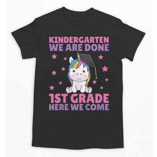 Kids Kindergarten Graduate Unicorn Graduation Unisex T-Shirt - Best Gift Smart