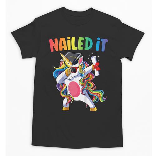 Kids Kindergarten Graduation Shirt Unicorn Graduate Nailed It Unisex T-Shirt - Best Gift Smart