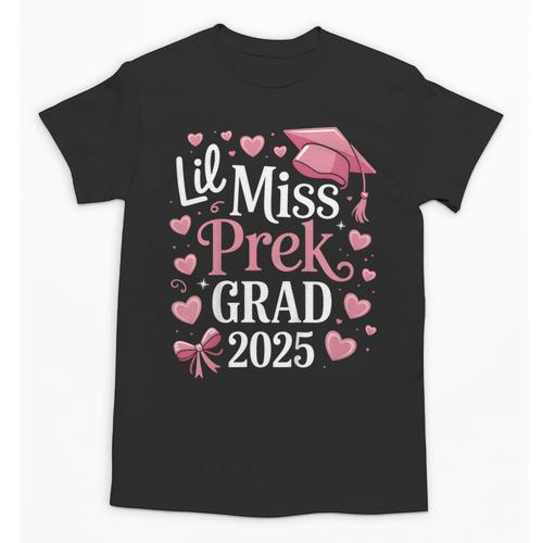 Kids Little Miss Pre-K Grad 2025 Preschool Girls Prek Graduation Unisex T-Shirt - Best Gift Smart